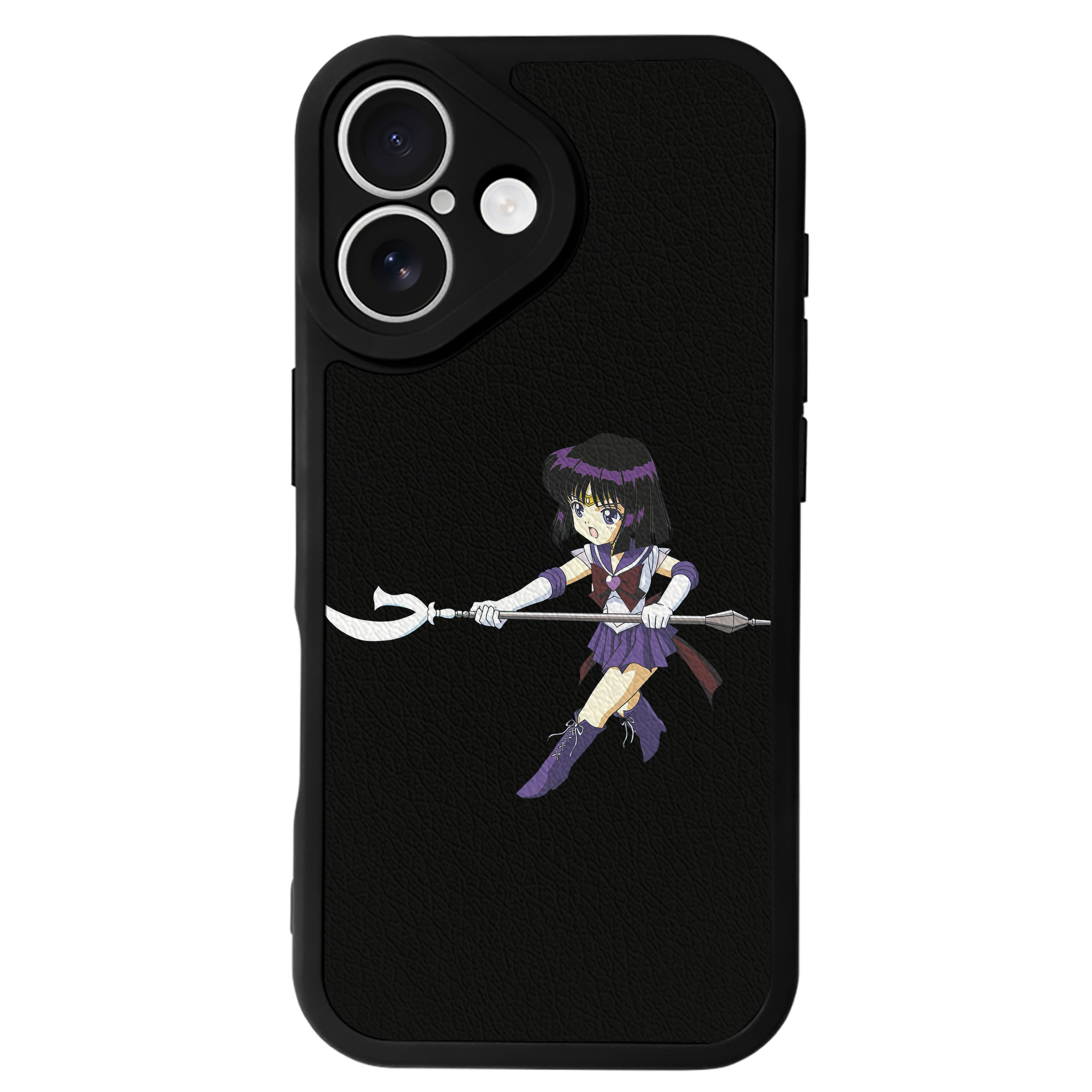（画像用） 美少女戦士セーラームーン 土萠ほたる Sailor Moon Tomoe Hotaru （セーラーサターン；Sailor Saturn） 【iPhone 16シリーズ対応】シリコンスマホケース（レザー調） 材質：シリコン